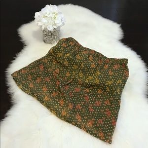 Mossimo green floral mini skirt